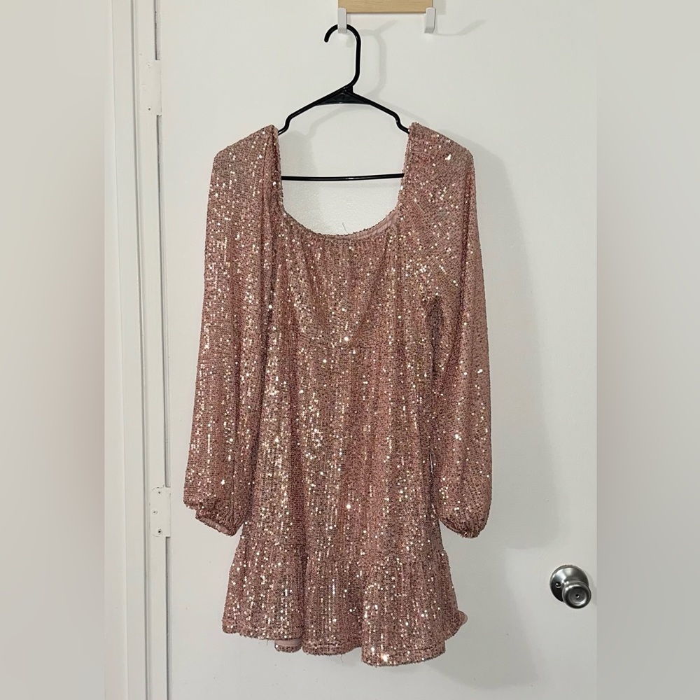 Sparkly Mini 3/4 Sleeve Dress